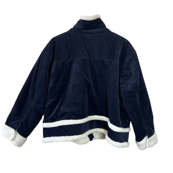 NWT Free Assembly Navy Corduroy Sherpa-Lined Jacket XXL (20) - Picture 6 of 8